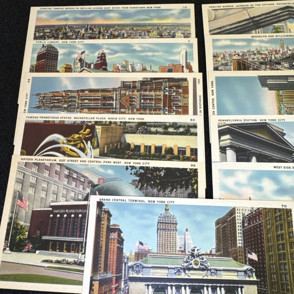 New York City Postcards (17) Views NYC Buildings Vintage Old NY Post Cards 1943 - Picture 4 of 16